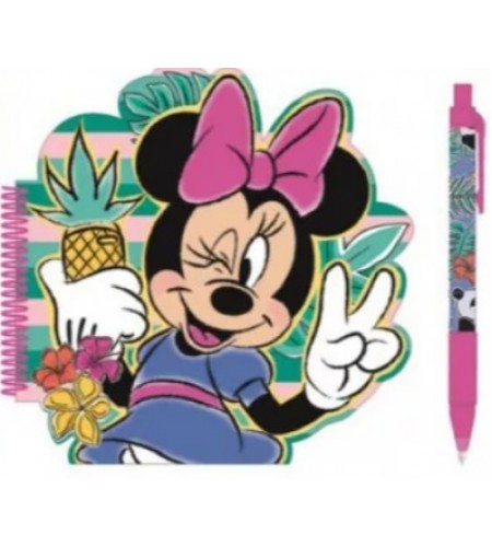 CONJUNTO BLOCO NOTAS E CANETA MINNIE